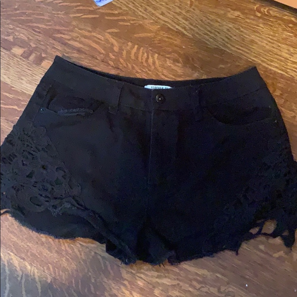 Black Jean Shorts